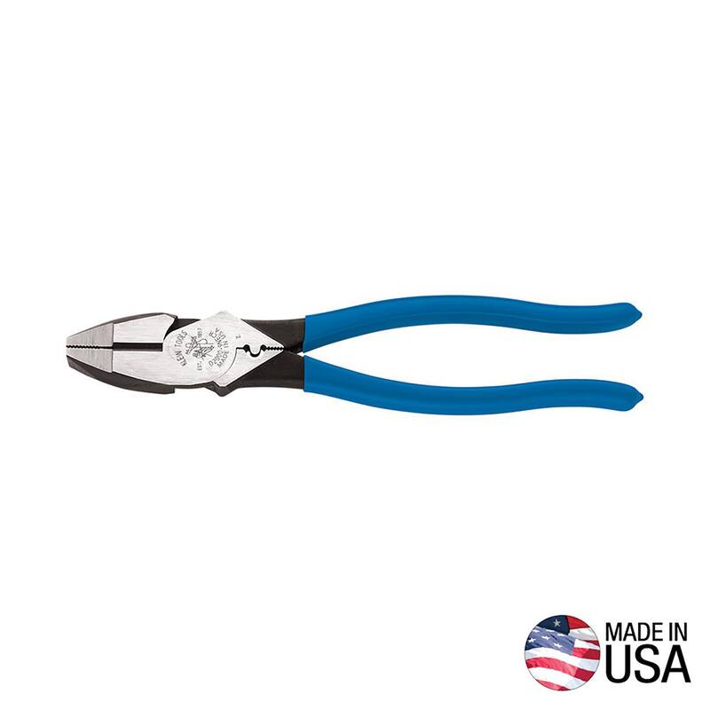 Klein Tools 9 in. Heavy Duty Side Cutting Crimping Pliers - D2000-9NECR