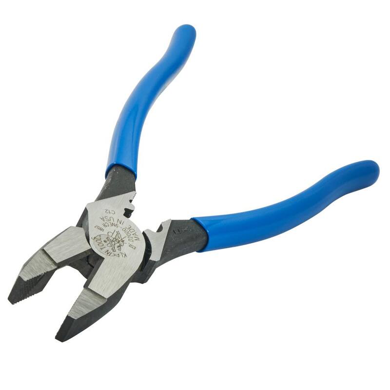 Klein Tools 9 in. Heavy Duty Side Cutting Crimping Pliers - D2000-9NECR