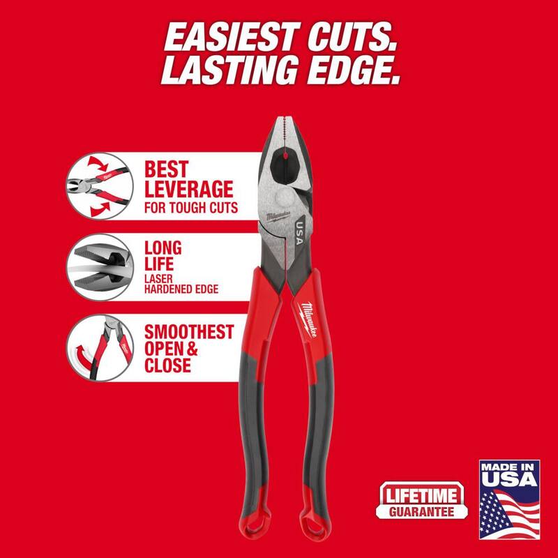 Milwaukee Linesman Plier w/Comfort Grip with 8 in. Long Nose Plier w/Comfort Grip and 8 in. Diagonal Plier w/Comfort Grip - MT550-MT558-MT555