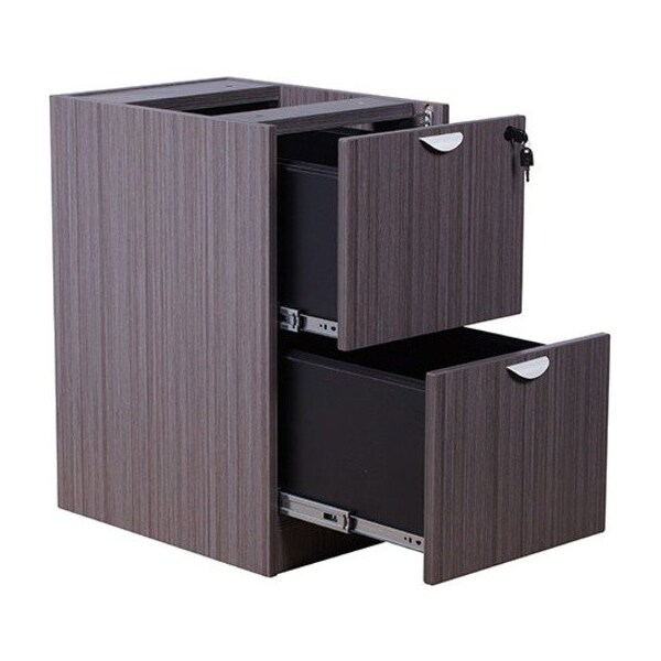 Boss Pedestal Desk Full Pedestal File/File, Driftwood, Driftwood - N176-DW