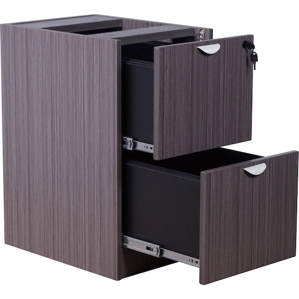 Boss Pedestal Desk Full Pedestal File/File, Driftwood, Driftwood - N176-DW