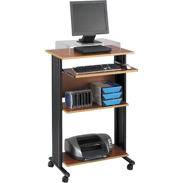 Safco Stand-Up Workstation, 19.75" D X 29.50" W X Stee/Compressed Wood, Cherry - 1923CY
