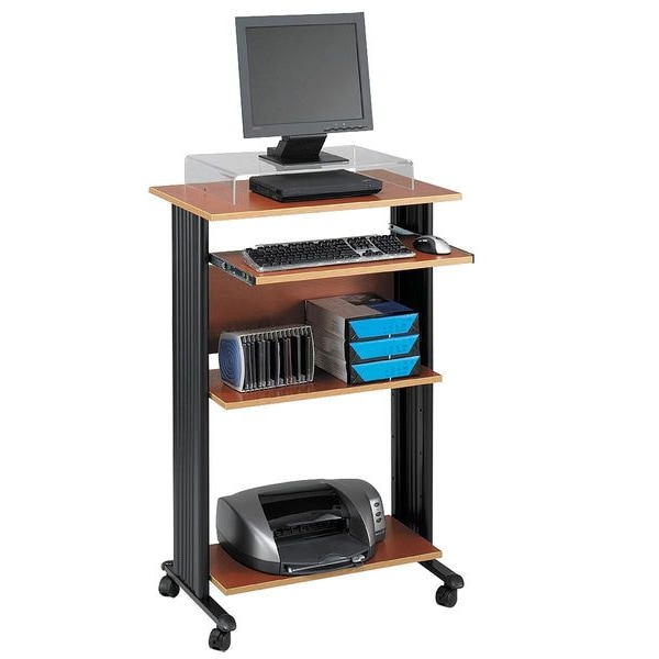 Safco Stand-Up Workstation, 19.75" D X 29.50" W X Stee/Compressed Wood, Cherry - 1923CY