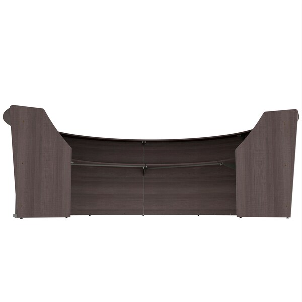 Linea Italia Reception Desk 107 in D X 46 in H, 11.8 ft W X Thermofused Laminate, Mocha - ZUT298