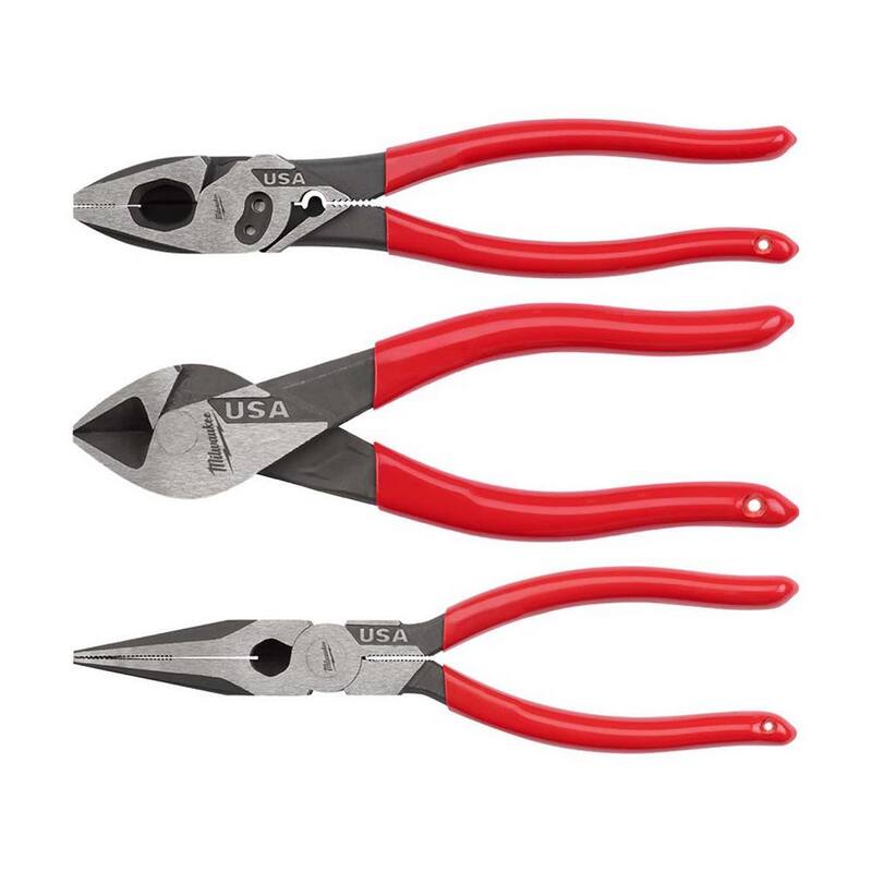 Milwaukee Linesman Plier with Crimper with 8 in. Long Nose Plier and 6 in. Diagonal Plier - MT500C-MT506-MT505