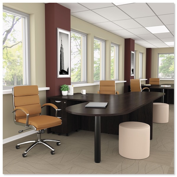 Alera Straight Front Desk Desk, Dtop, 71x35.5", Espresso, 35-1/2" D X 29-1/2" H, 71" W X Espresso - VA277236ES