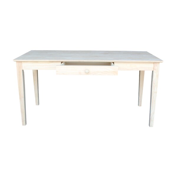 International Concepts Writing Desk with Drawer 26 in D X 30 in H, 60 in W X Wood, Unfinished - OF-42