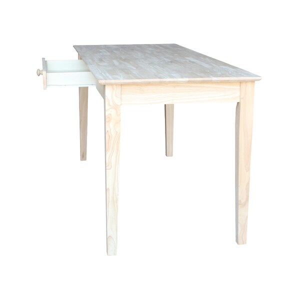 International Concepts Writing Desk with Drawer 26 in D X 30 in H, 60 in W X Wood, Unfinished - OF-42