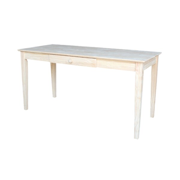 International Concepts Writing Desk with Drawer 26 in D X 30 in H, 60 in W X Wood, Unfinished - OF-42
