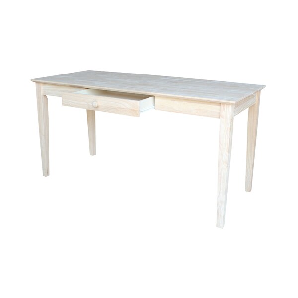 International Concepts Writing Desk with Drawer 26 in D X 30 in H, 60 in W X Wood, Unfinished - OF-42