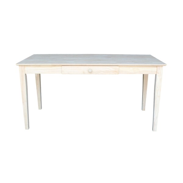 International Concepts Writing Desk with Drawer 26 in D X 30 in H, 60 in W X Wood, Unfinished - OF-42