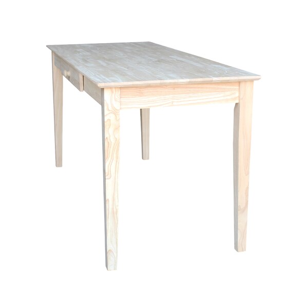 International Concepts Writing Desk with Drawer 26 in D X 30 in H, 60 in W X Wood, Unfinished - OF-42