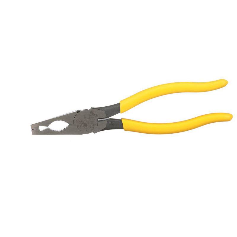 Klein Tools 7-3/4 in. Conduit Locknut and Reaming Pliers - D333-8