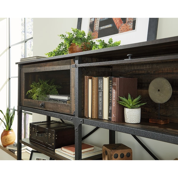 Sauder 14.06 in D X 38.5 in H, 66.14 in W X Engineered Wood, Metal, Glass - 427852
