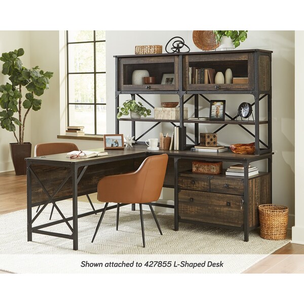 Sauder 14.06 in D X 38.5 in H, 66.14 in W X Engineered Wood, Metal, Glass - 427852