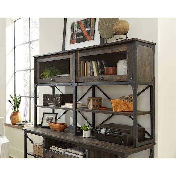 Sauder 14.06 in D X 38.5 in H, 66.14 in W X Engineered Wood, Metal, Glass - 427852