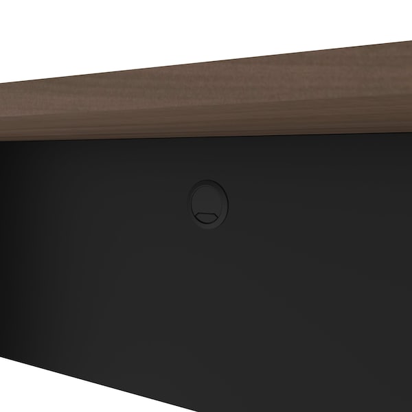 Bestar Connexion 72W Narrow Desk Shell, Antigua & Black - 93612-000052