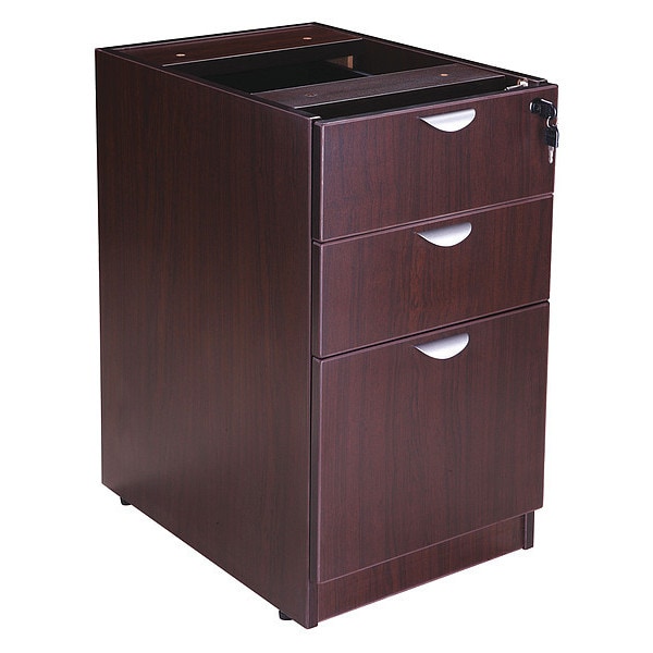 Boss Deluxe Pedestal-Full, Box/Box/File, 15.5"Wx22"D, Mahogany - N166-M