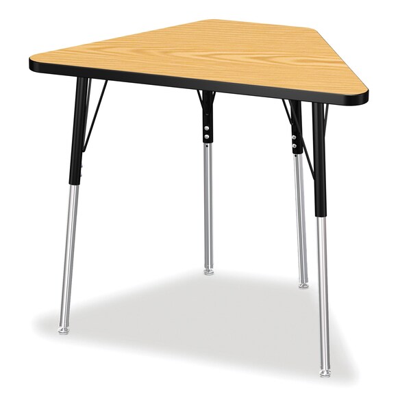 Jonti-Craft Berries Tall Trapezoid Desk, Oak/Black/Black - 6637JCA200