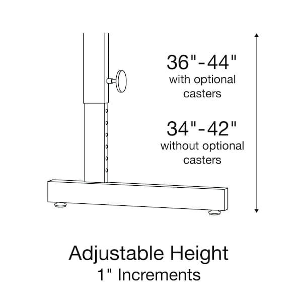 Correll Workstation Desk Standing Height Workstation, 24" D X 34" to 42" H, 20" W X High Pressure Laminate - CST2024-06
