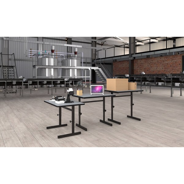 Correll Workstation Desk Standing Height Workstation, 24" D X 34" to 42" H, 20" W X High Pressure Laminate - CST2024-06