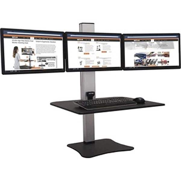 Templeton 23 in. High Rise Electric Triple Monitor Standing Desk, Black - TE3201580