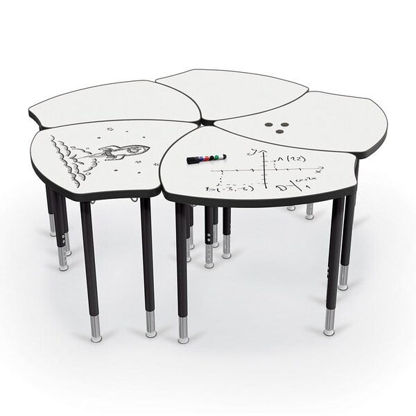 Mooreco Porcelain Desktop, Standard Shapes Desk with Black Direct Mount Shapes Legs - 70522
