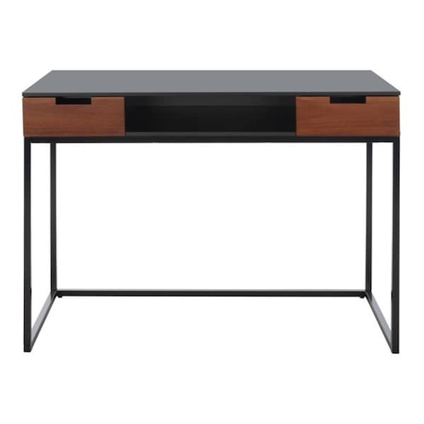 Safavieh Vance 2 Drawer 1 Shelf Desk, Black & Brown - DSK5013A