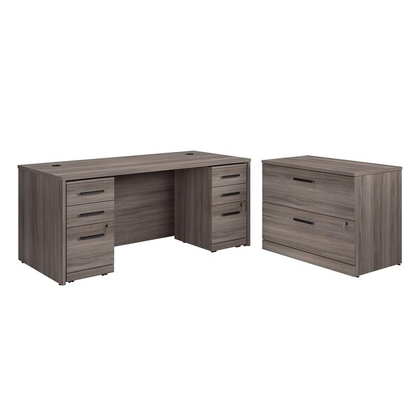 Officeworks By Sauder 29.016 in D X 29.291 in H, 105.984 in W X Engineered wood - 431515