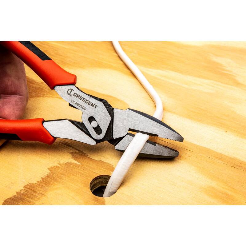 Crescent 9 in. Pivot Action Dual Material Grip Lineman's Compound Action Pliers - CCA20509