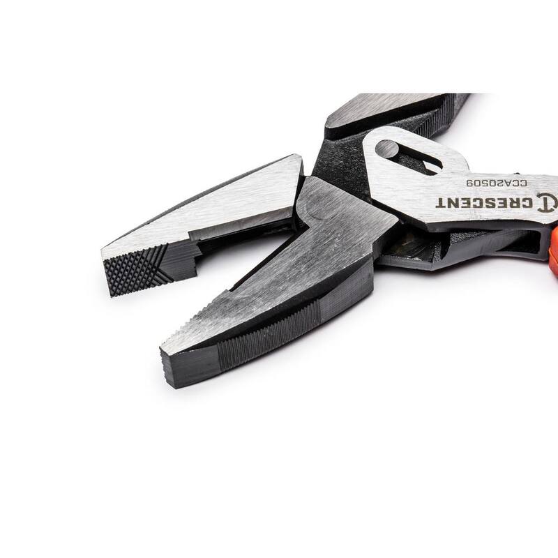 Crescent 9 in. Pivot Action Dual Material Grip Lineman's Compound Action Pliers - CCA20509
