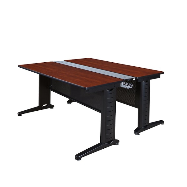 Fusion Benching Station Benching Station, 58" D X 29" H, 66" W X Melamine Laminate, Cherry - MFB6658CH
