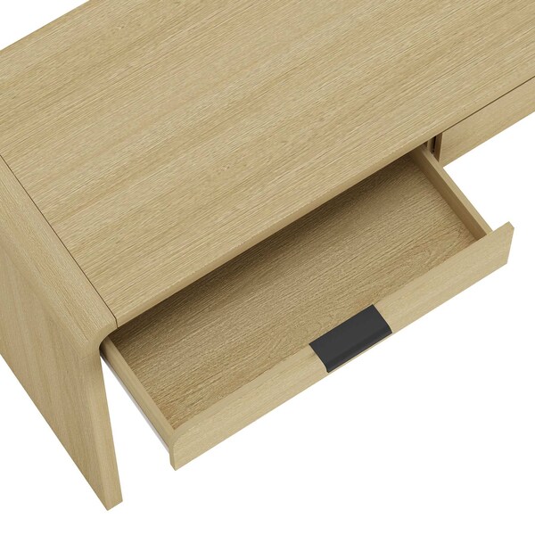 Manhattan Comfort Grace 54in Home Office Desk in Natural Oak and Black - DK001-NO