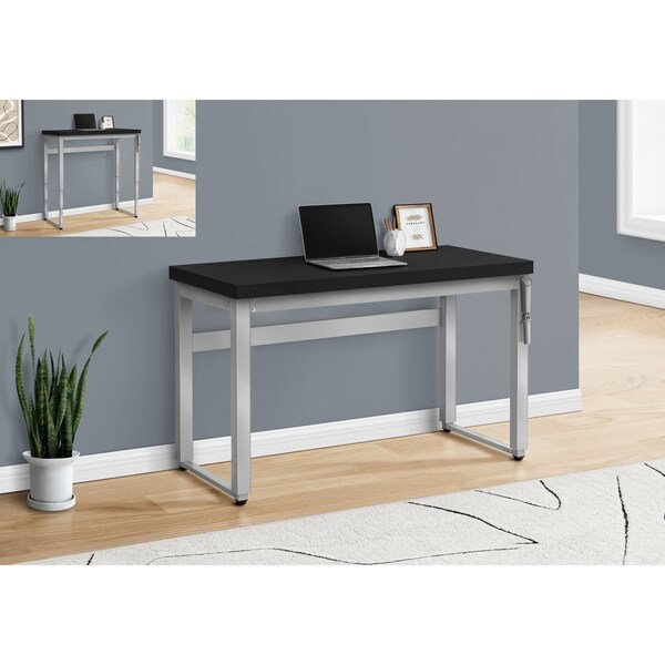 Monarch Specialties Computer Desk, Home Office, Standing, Adjustable, 48"L, Work, Laptop, Metal, Laminate, Black, Grey - I 7684