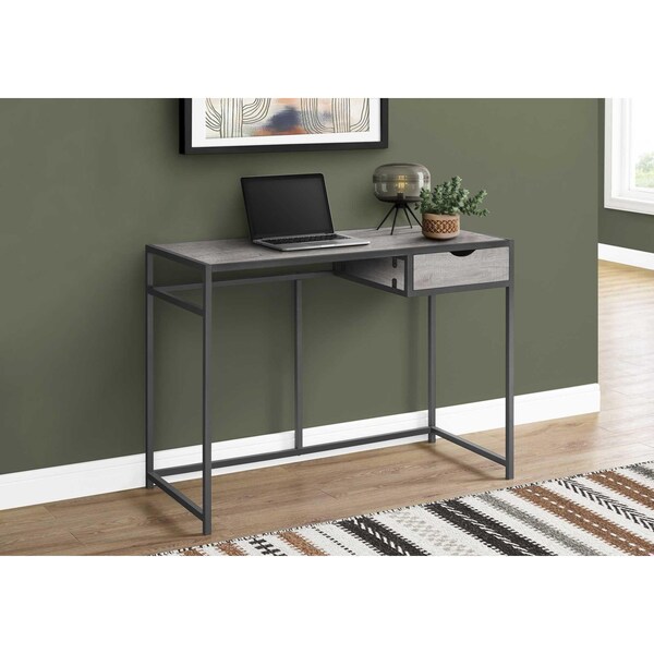 Homeroots 42 in. Metal Computer Desk, Grey & Dark Grey - 376543