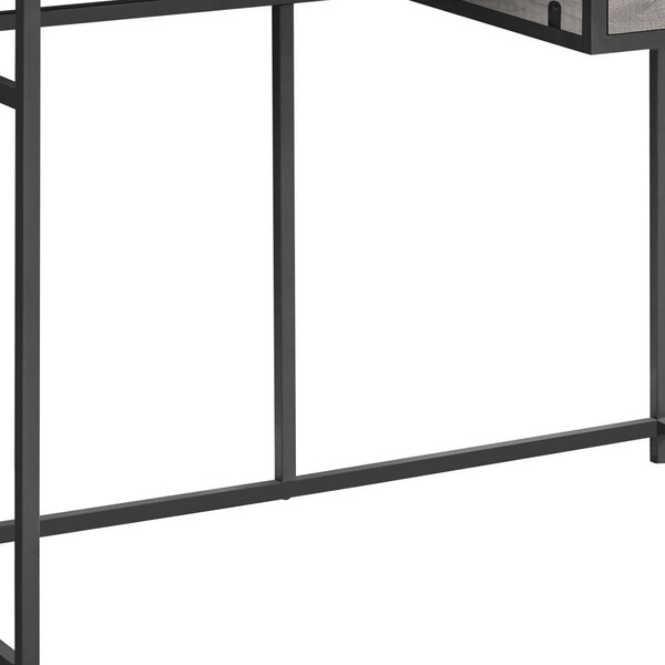 Homeroots 42 in. Metal Computer Desk, Grey & Dark Grey - 376543