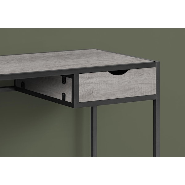Homeroots 42 in. Metal Computer Desk, Grey & Dark Grey - 376543