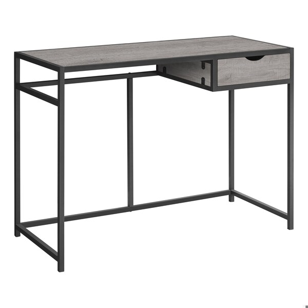 Homeroots 42 in. Metal Computer Desk, Grey & Dark Grey - 376543