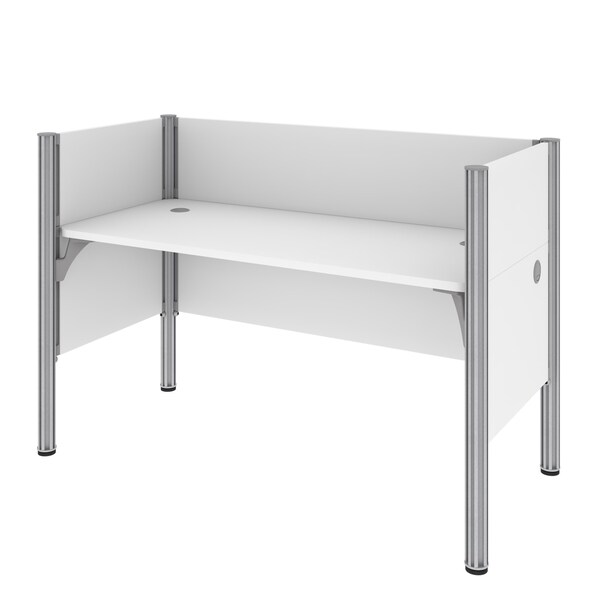 Bestar Bestar Pro-Biz 63W Single Office Cubicle with Low Privacy Panels in white - 100871C-17