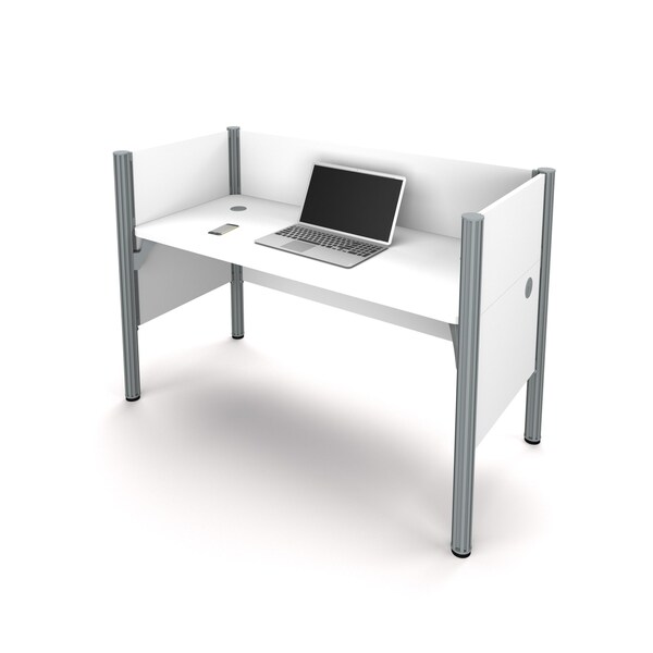 Bestar Bestar Pro-Biz 63W Single Office Cubicle with Low Privacy Panels in white - 100871C-17