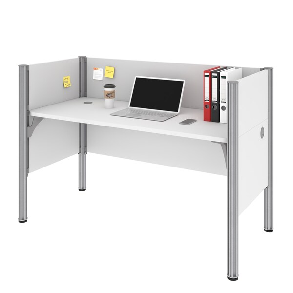 Bestar Bestar Pro-Biz 63W Single Office Cubicle with Low Privacy Panels in white - 100871C-17