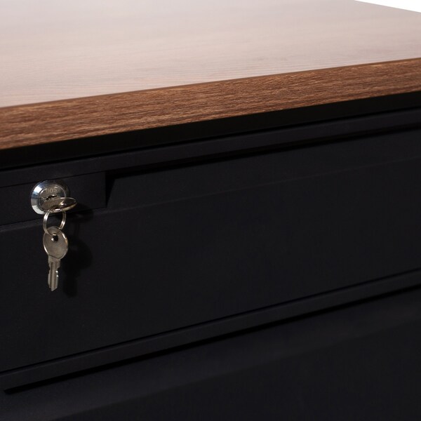 Flash Furniture 30 in D X Walnut, 70 in W X - GC-M-BLK-177-WLN-GG