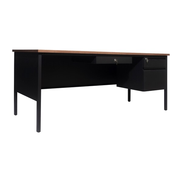 Flash Furniture 30 in D X Walnut, 70 in W X - GC-M-BLK-177-WLN-GG