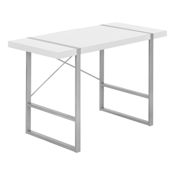 Monarch Specialties Computer Desk, Home Office, Laptop, 48"L, Work, Metal, Laminate, White, Grey, Contemporary, Modern - I 7663