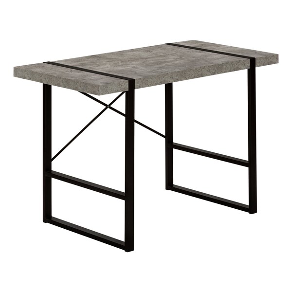 Monarch Specialties Computer Desk, Home Office, Laptop, 48"L, Work, Metal, Laminate, Grey, Black, Contemporary, Modern - I 7661
