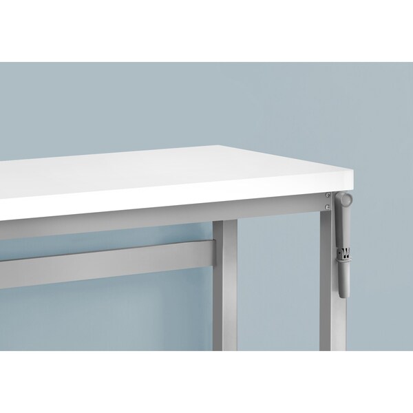 Monarch Specialties Computer Desk, Home Office, Standing, Adjustable, 48"L, Work, Laptop, Metal, Laminate, White, Grey - I 7683