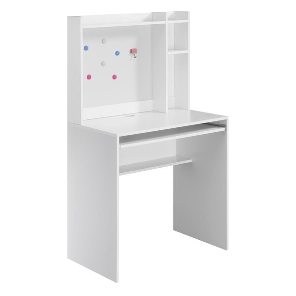 Convenience Concepts Designs2Go Student Desk with Magnetic Bulletin Board & Shelves, White - HI2540490