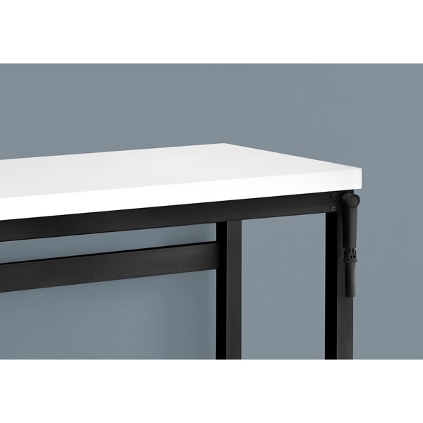 Monarch Specialties Computer Desk, Home Office, Standing, Adjustable, 48"L, Work, Laptop, Metal, Laminate, White, Black - I 7681