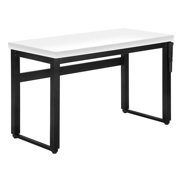 Monarch Specialties Computer Desk, Home Office, Standing, Adjustable, 48"L, Work, Laptop, Metal, Laminate, White, Black - I 7681