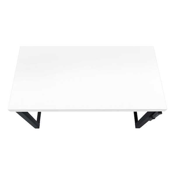 Monarch Specialties Computer Desk, Home Office, Standing, Adjustable, 48"L, Work, Laptop, Metal, Laminate, White, Black - I 7681